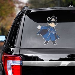 fullmetal alchemist decal for car, fullmetal alchemist sticker, anime car decal, anime decal, roy mustang decal