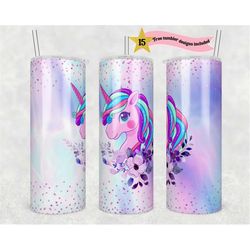 unicorn face tumbler wrap, magical horse 20 oz