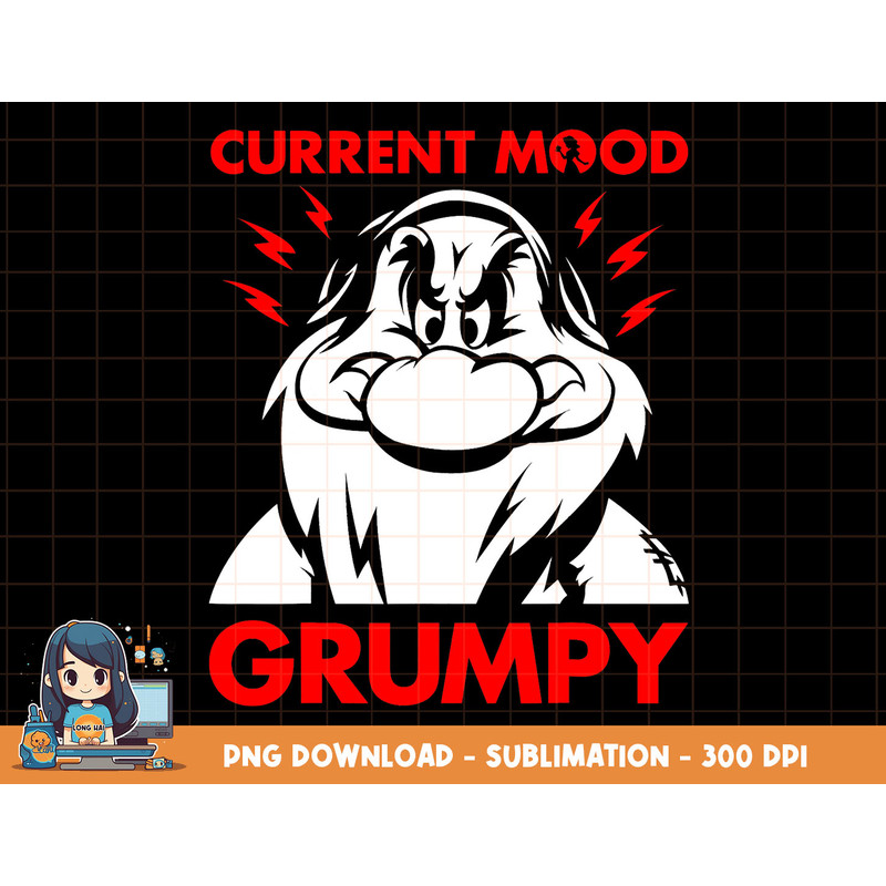 Disney Snow White Grumpy Current Mood Portrait png, sublimation, digital print.jpg
