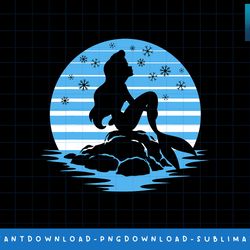 disney princess ariel blue snowflake holiday silhouette png, sublimate, digital print