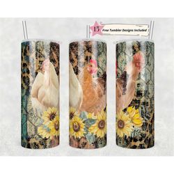20 oz skinny tumbler chicken wire, life is better with chickens