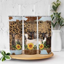 20 oz skinny tumbler farm life goat sublimation design