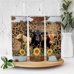 20 oz skinny tumbler farm life cows sublimation