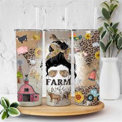 20 oz skinny tumbler farm life sublimation design digital