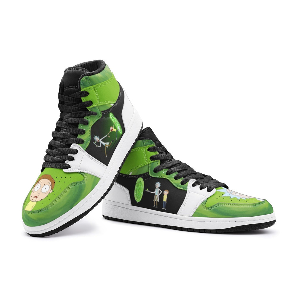 Travel Time Rick and Morty JD1 Shoes, Travel Time Rick and Morty Jordan 1 Shoes, Rick and Morty Shoes Sneaker