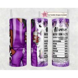 purple nurse 20 oz skinny tumbler sublimation nurse