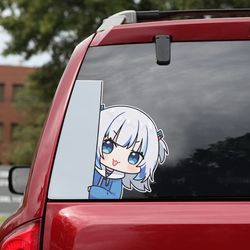 gawr gura decal for car, gawr gura sticker, anime decal, youtuber decal, game sticker, game decal, anime car decal