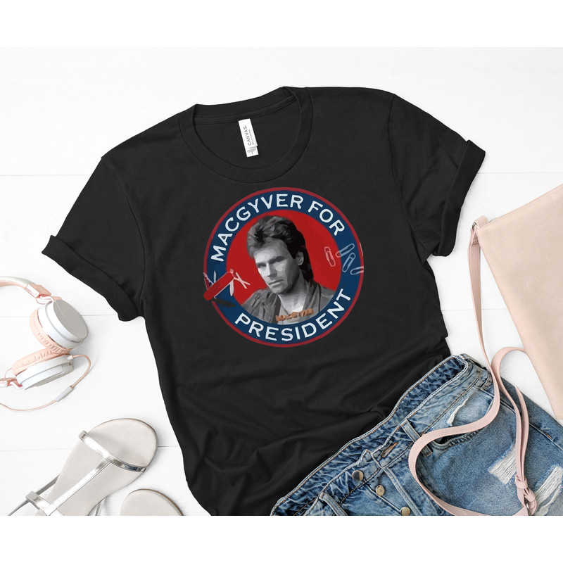 Macgyver For President Essential T-Shirt 69_Black_Black.jpg