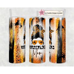 20oz skinny tumbler wrestling mom glitter sublimation