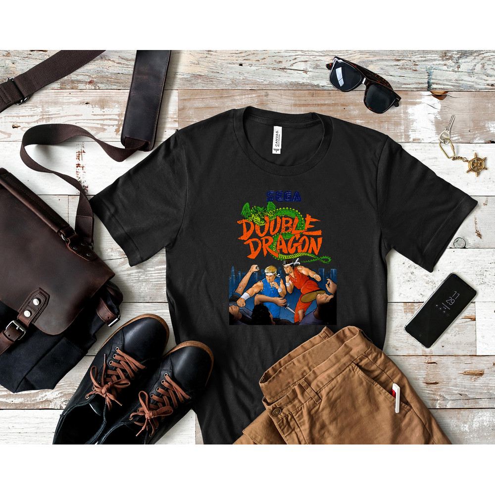 Grunge video game Double Dragon Classic T-Shirt 281_Shirt_Black.jpg