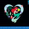 Disney Princess Ariel Flounder and Sebastian Stylized Heart png, sublimate, digital print.jpg