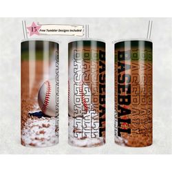 20oz skinny tumbler baseball  designs template straight