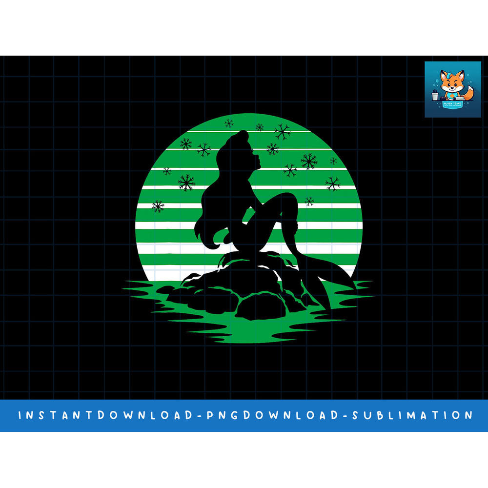 Disney Princess Ariel Green Holiday Silhouette png, sublimate, digital print.jpg