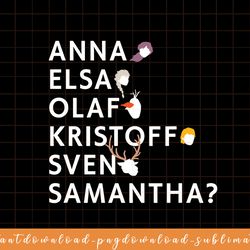 disney frozen 2 name list png, sublimate, digital download