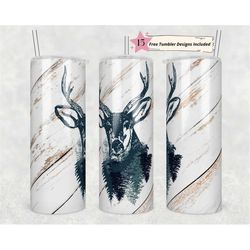 20 oz skinny tumbler sublimation hunting deer tree wrap