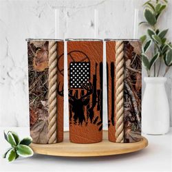 20 oz skinny tumbler sublimation hunting flag camo wrap