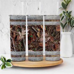 20 oz skinny tumbler sublimation woods whiskey barrel