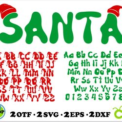 santa stocking cap font svg cricut | christmas font otf, santa cap svg, christmas svg shirt, santa shirt svg cricut