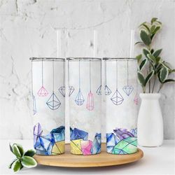 celestial crystals tumbler glitter 20 oz skinny tumbler