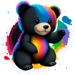 rainbow bear cub: vibrant digital image for kids' print and decor - 2