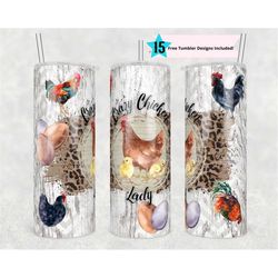 20 oz skinny tumbler chicken wire, crazy chicken