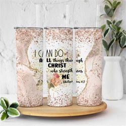 20oz skinny tumbler christian bible verse sublimation