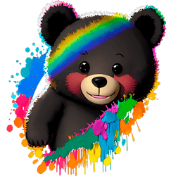 rainbow bear cub: vibrant digital image for kids' print and decor - 6