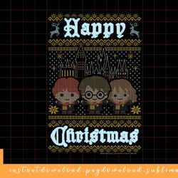 harry potter happy christmas chibi ugly sweater png, sublimate, digital download