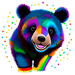 rainbow bear cub: vibrant digital image for kids' print and decor - 7