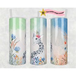 baby giraffe tumbler wrap png sublimation design