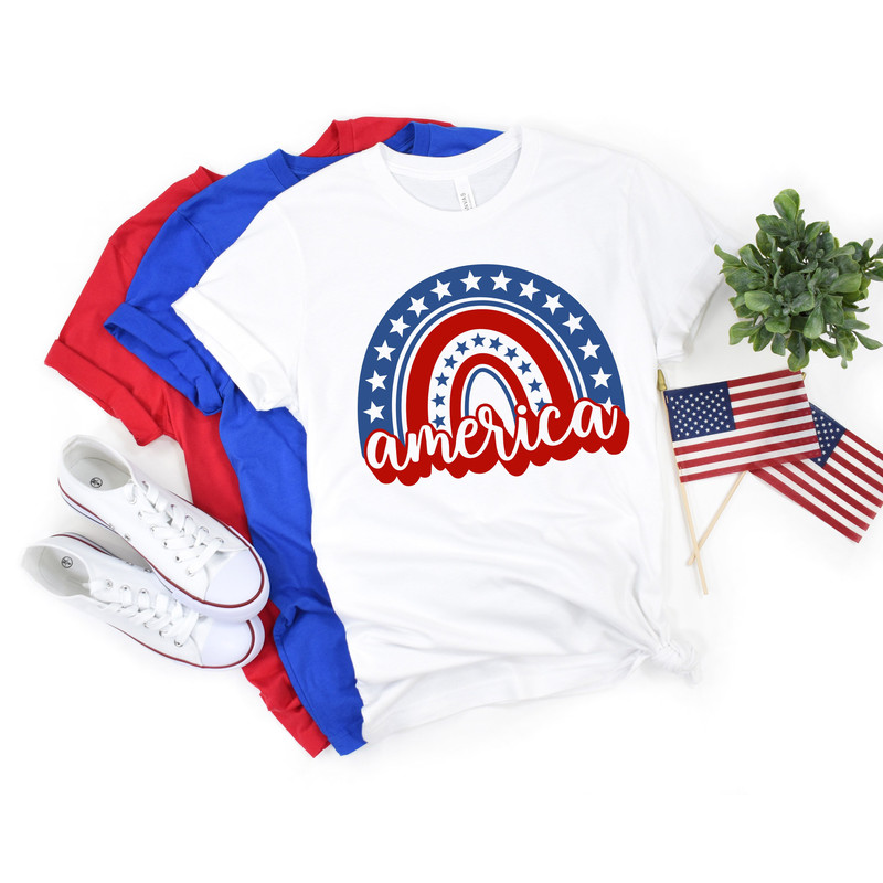 4th of July Rainbow America Shirt,Freedom Shirt,Fourth Of July Shirt,Patriotic Shirt,Independence Day Shirts,Patriotic Family Shirts - 2.jpg