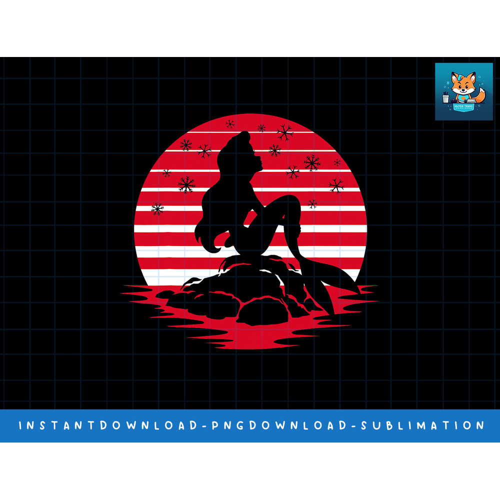 Disney Princess Ariel Red Holiday Silhouette png, sublimate, digital print.jpg