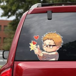 haikyu sticker, anime car decal, anime decal, kei tsukishima decal, anime sticker, manga sticker, haikyu decal for car