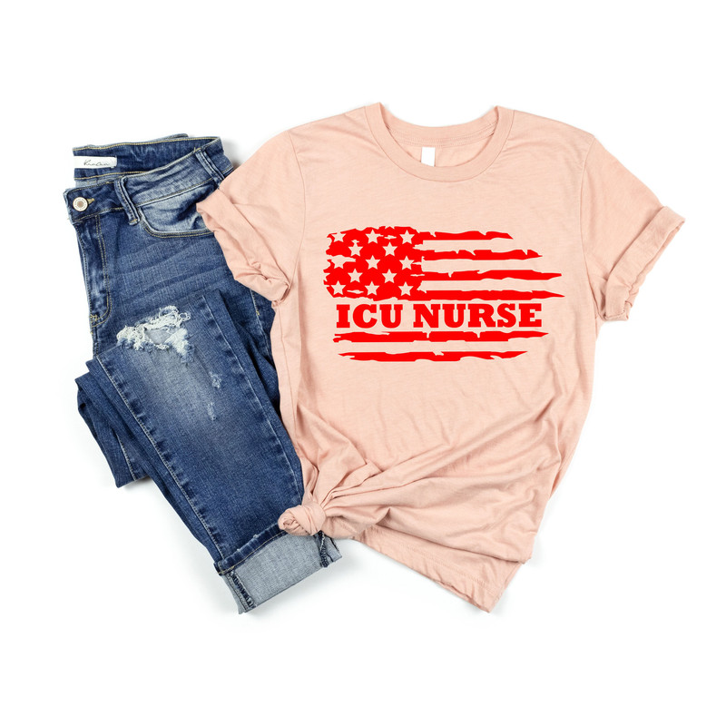 American ER Shirt-Nurse Shirt-Nurse Tees-ICU Nurse Montage Shirts-Nurse Appreciation Gift-Nurse Gift Idea-Nurses Week Gift-Nurse Flag Shirt - 3.jpg