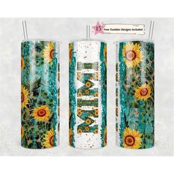 mimi sunflower wrap 20oz skinny straight tumbler png