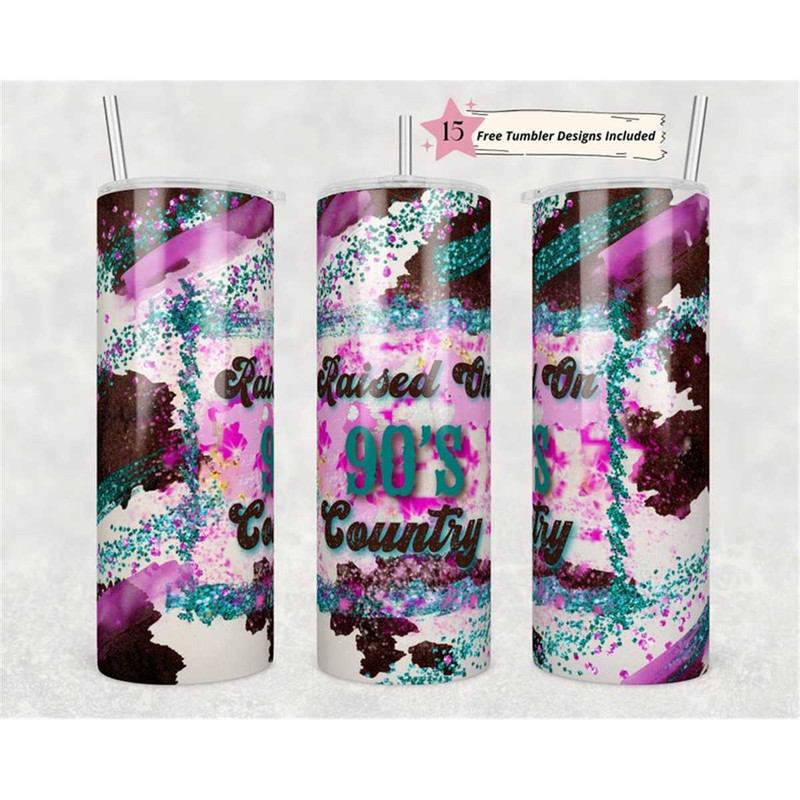 MR-1562023175543-20oz-skinny-tumbler-raised-on-90s-country-cowhide-glitter-image-1.jpg