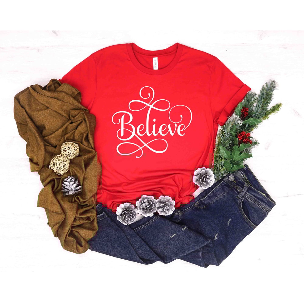 Believe Shirt, Christmas T-shirt, Christmas Family Shirt, Christmas Believe Shirt, Christmas Gift, Holiday Gift, Christmas Matching Shirt - 2.jpg