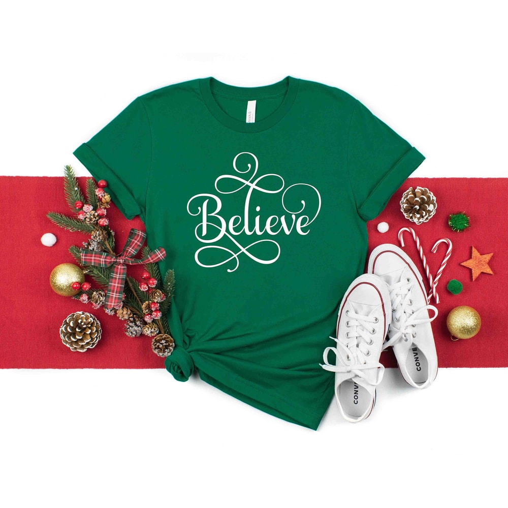 Believe Shirt, Christmas T-shirt, Christmas Family Shirt, Christmas Believe Shirt, Christmas Gift, Holiday Gift, Christmas Matching Shirt - 5.jpg