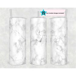 white grey marble 20 oz skinny tumbler wrap straight
