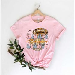 summer nights ballpark lights shirt, sports mom shirt, baseball mom shirt, softball mom shirt, sports shirt, game day vi