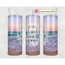 20oz skinny tumbler beach summer ocean png