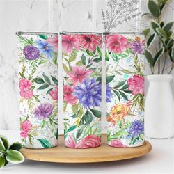 sparkle flower 20 oz skinny tumbler rose floral