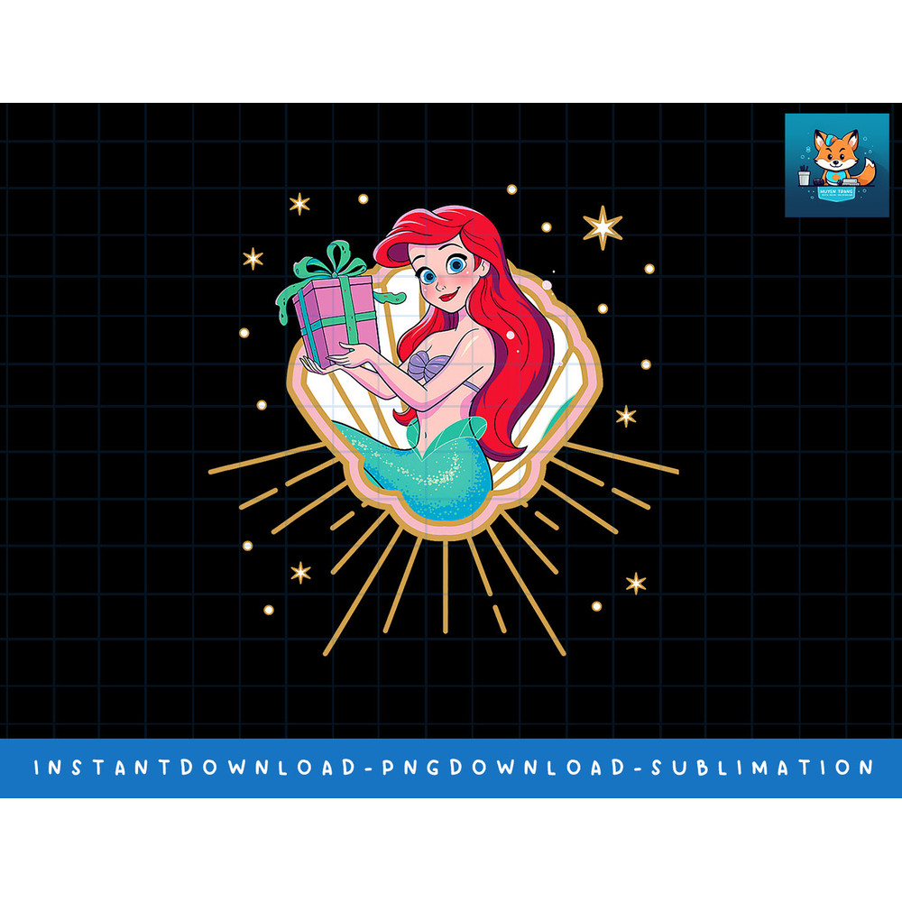 Disney Princess Ariel Seashell Gift Holiday png, sublimate, digital print.jpg