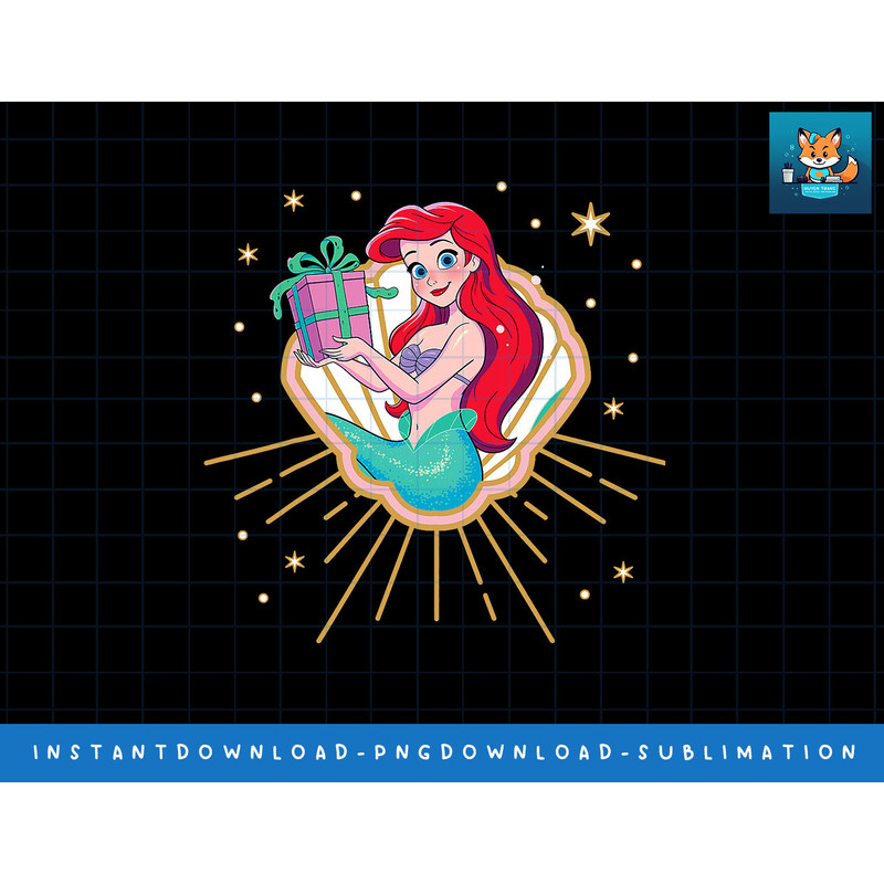 Disney Princess Ariel Seashell Gift Holiday png, sublimate, digital print.jpg