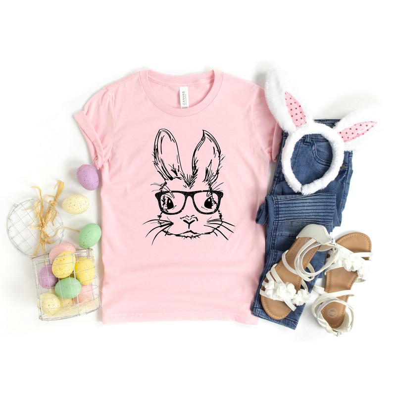 Bunny with Glasses shirt,Easter shirt,Easter bunny graphic tee,Easter shirts for women,Ladies Easter Bunny shirt,Kids Easter Tee,Cute Easter - 2.jpg