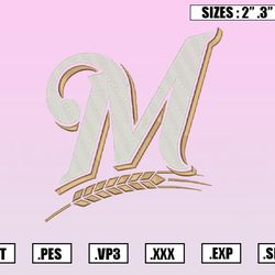 Milwaukee Brewers Embroidery Designs, MLB Logo Embroidery Files, Machine Embroidery Design File, Digital Download
