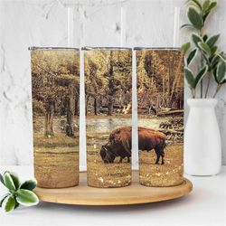 20 oz skinny tumbler sublimation buffalo in the woods