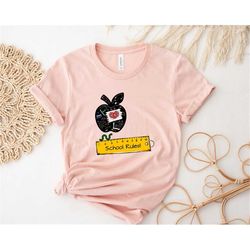 school rules shirt, blessed teacher leopard shirt,teacher shirt, teacher gifts, back to school,teacher t-shirt