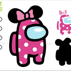 among us layered mouse girl svg, among us svg, among us vector, among us png, among us clipart, among us svg layered