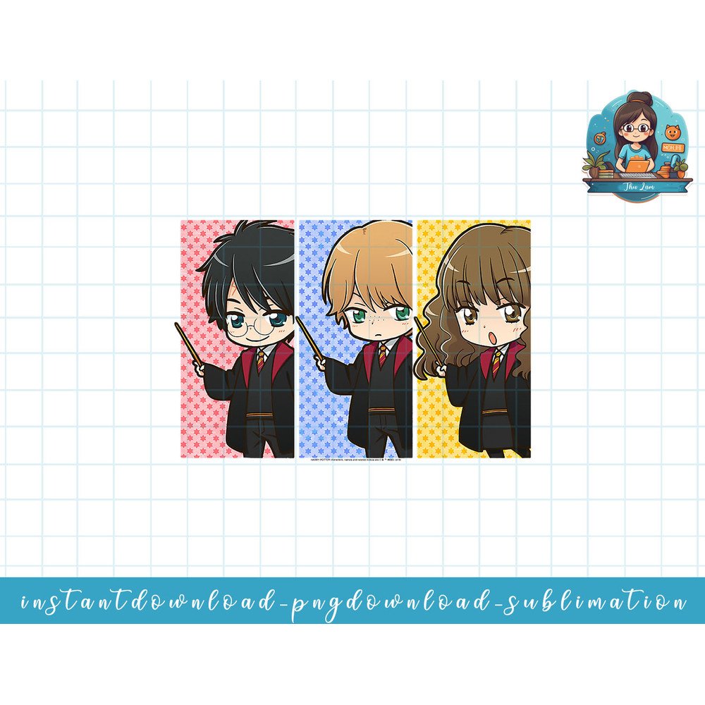 Harry Potter Hermione Granger Ron Weasley Anime Panel png, sublimate, digital download.jpg